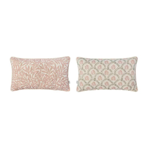 Lot de 2 housses de coussin en coton MANACOR MORRIS 30x50 cm . Plusieurs colours disponibles.