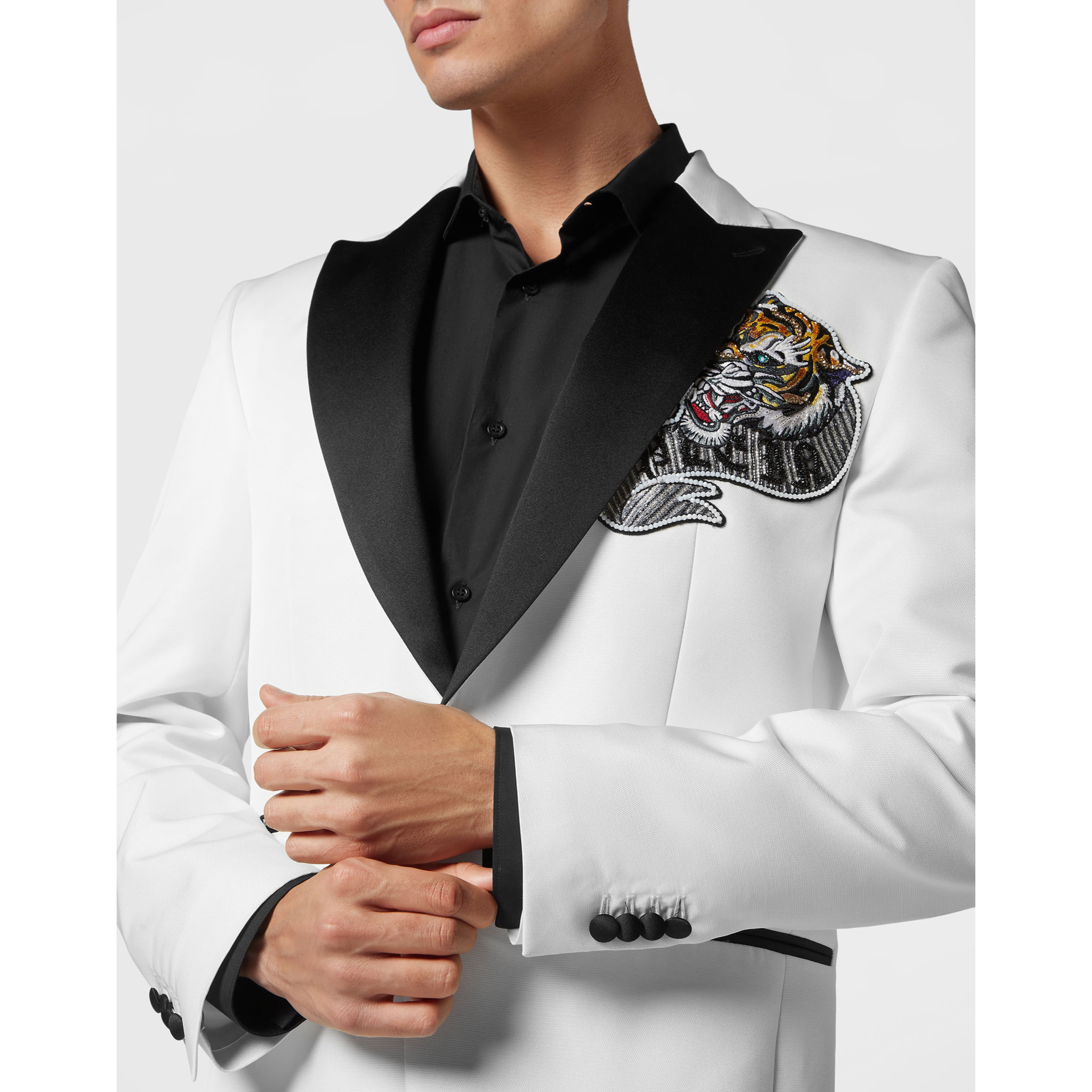 PHILIPP PLEIN One-Button Blazer Slim Fit TATTOO