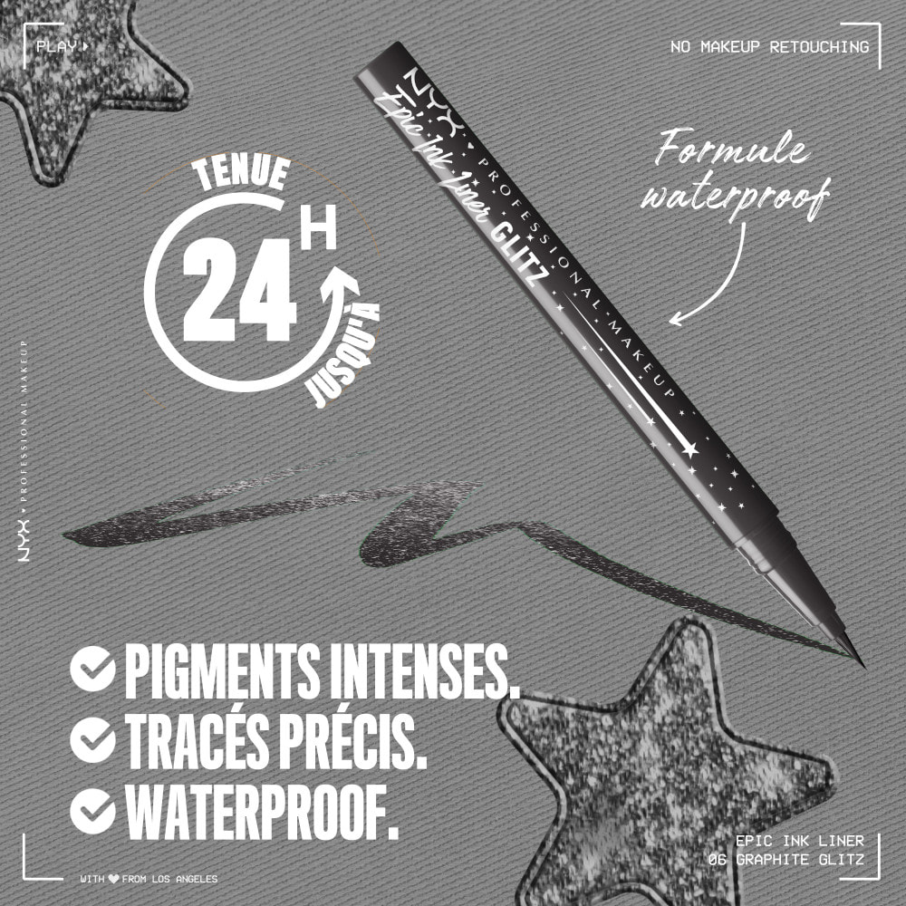 NYX Professional Makeup Epic Ink Eyeliner Glitz GRAPHITE GLITZ