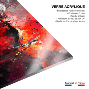 Tableau abstrait rouge galaxie Tableau plexiglas