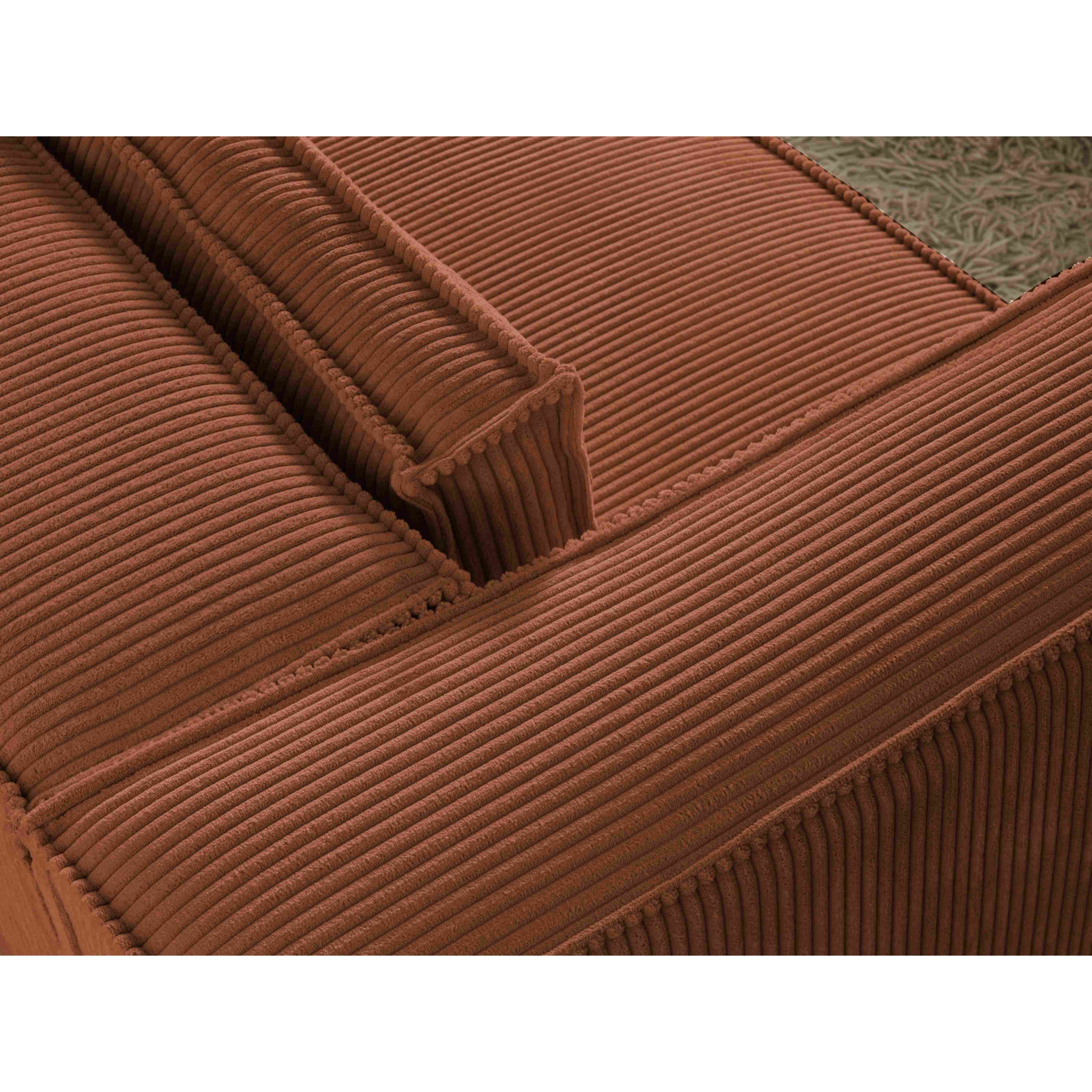 Stella - canapé fixe 3 places - en velours côtelé - style contemporain - Terracotta