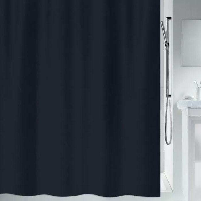 Rideau de douche Polyester PRIMO 180x180cm Noir Spirella