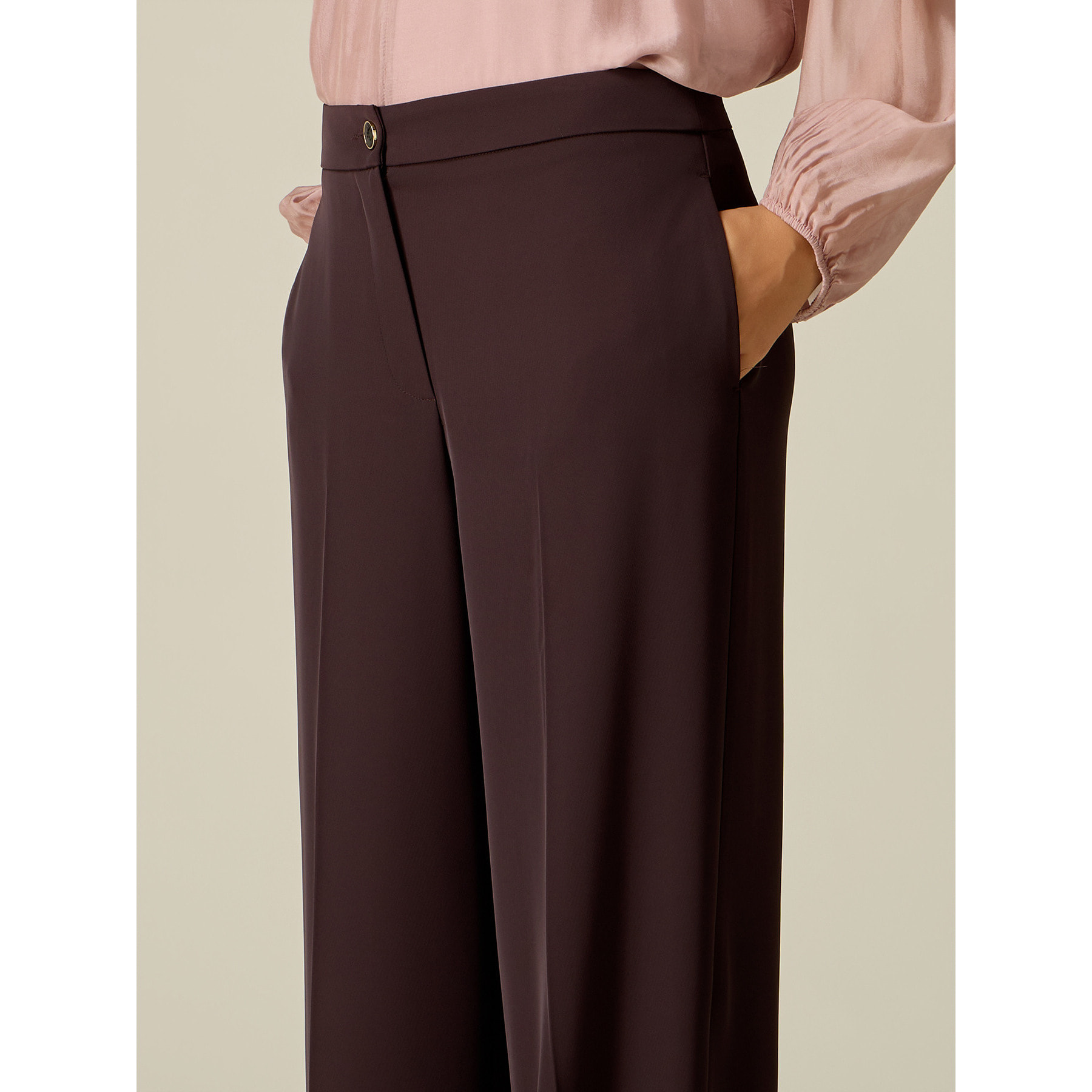 Oltre - Pantaloni palazzo - Marrone