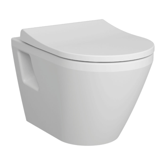 Cuvette WC suspendu sans bride Integra blanc avec abattant frein de chute