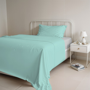 COMPLETO LETTO NATURAL COLOR, 100% COTONE - PIAZZA E MEZZA