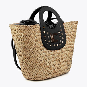 Borsa a cesta grande con borchie