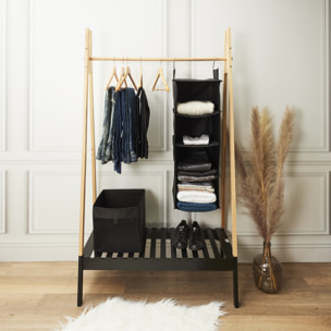 Rangement Suspendu - JE CHERCHE UNE IDEE - Pliable - 5 Cases - Noir