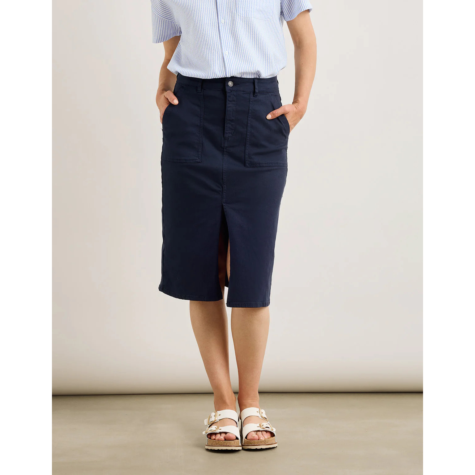 Falda Midi Azul Marino - Dresling