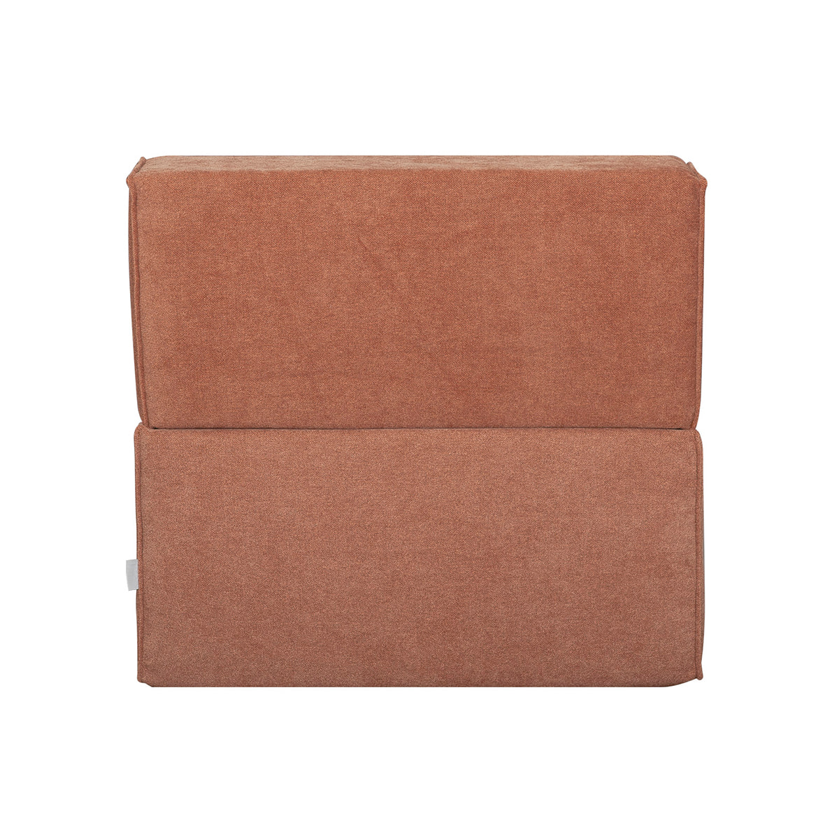 Chauffeuse 1 place convertible en tissu effet velours terracotta VICTOR