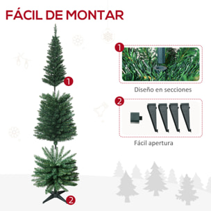 árbol de Navidad Artificial con Soporte 55x180cm Verde
