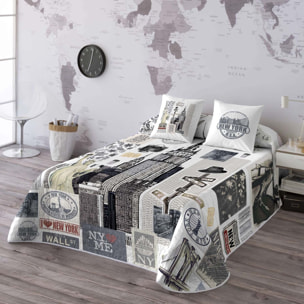 Naturals - Colcha Bouti Estampada - 2/3 Piezas - 100% Poliéster - Microfibra - 70 gr/m² - Ny Travel