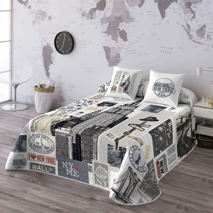 Naturals - Colcha Bouti Estampada - 2/3 Piezas - 100% Poliéster - Microfibra - 70 gr/m² - Ny Travel