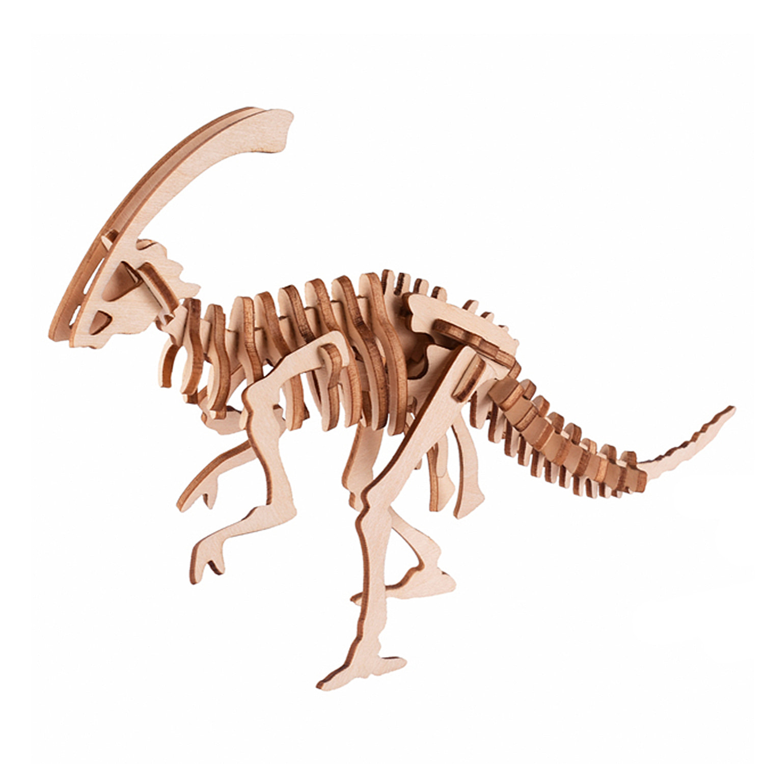 Puzzle 3D in legno. Design Parasaurolophus. 31 pezzi.