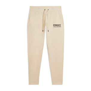 Pantaloni slim cropped con fondo in costina