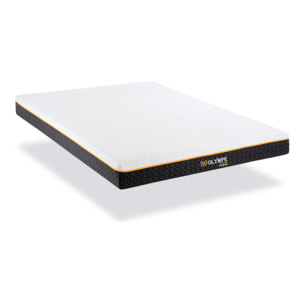 Ensemble Matelas Olympe & Sommier Kit15, 21 cm, Mémoire de Forme, Technologie Tri-Lattes, Soutien Ferme, Déhoussable