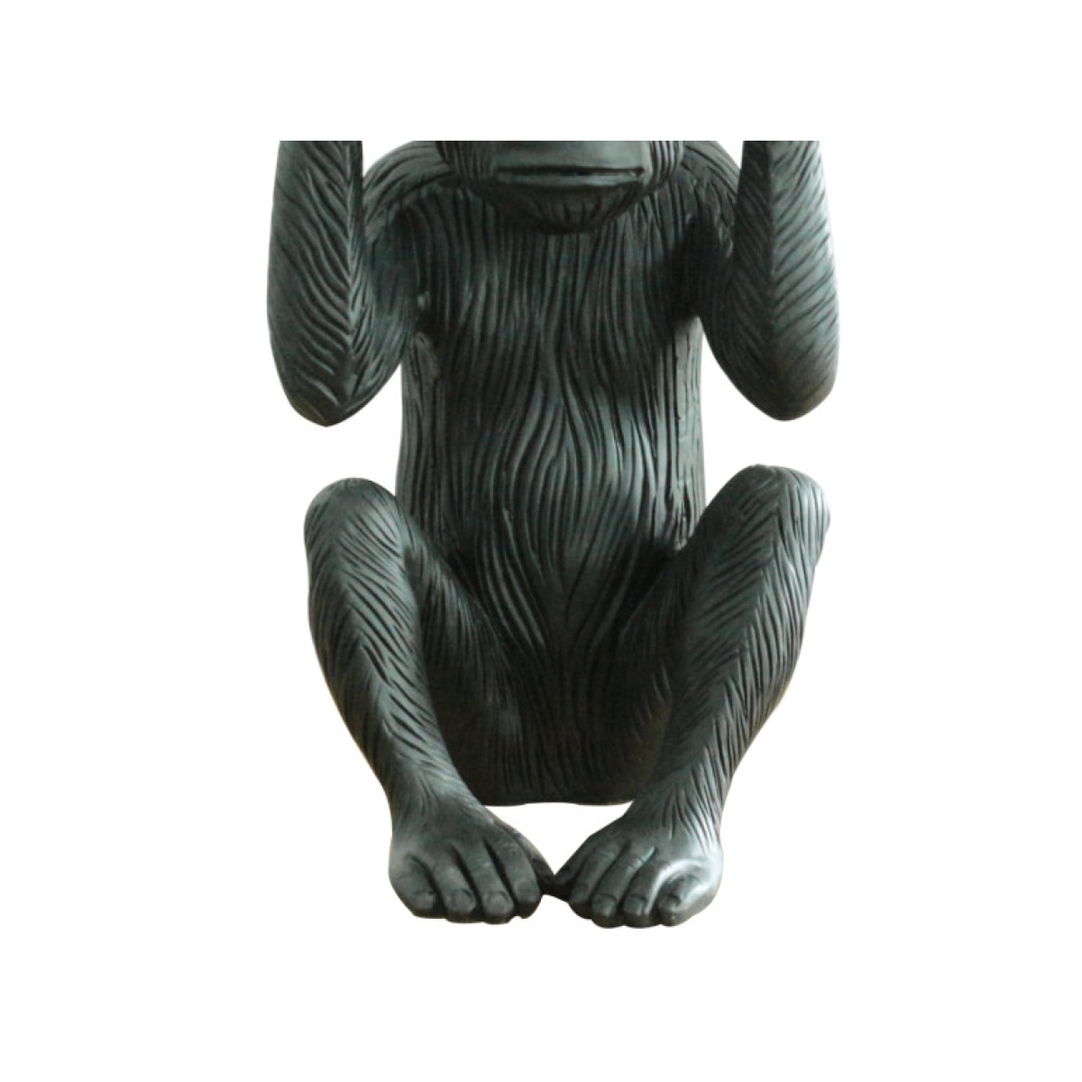 Statue singe en résine noir mat H40cm - KIKAZARU