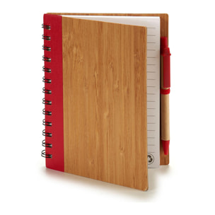 Pack 4 quaderni in bamboo con gomma e penna 18x14. Assortimento 4 disegni.