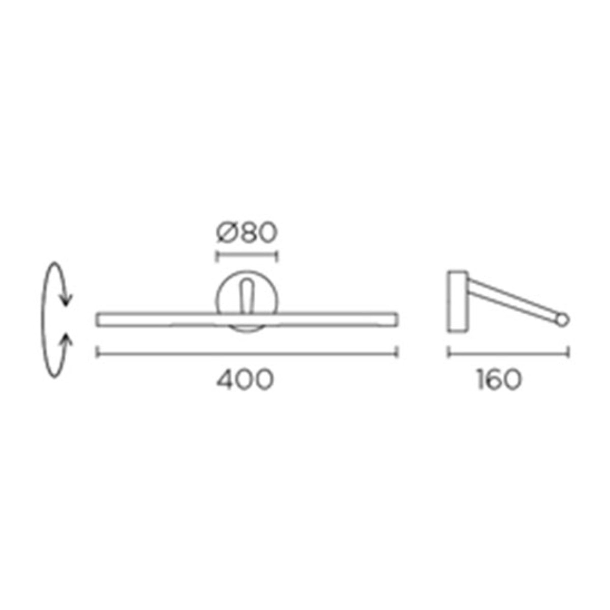 LEDS C4 Aplique siena led led 3.6w 3000k níquel satinado 50lm