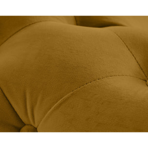 Camden - fauteuil chesterfield en velours - pieds en métal doré - Jaune