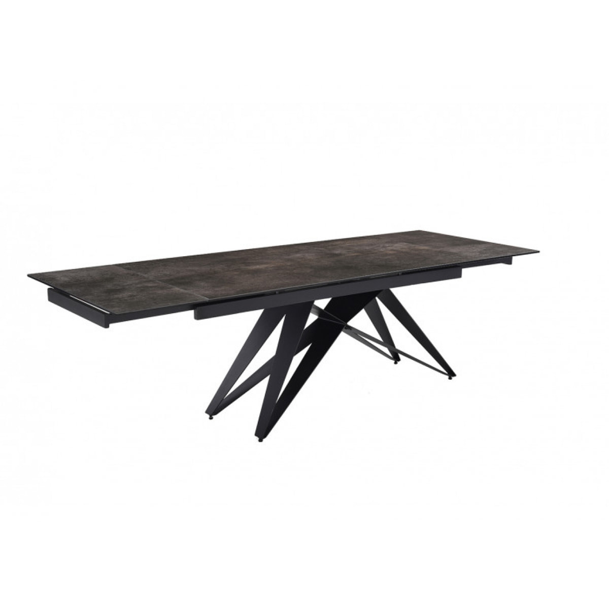 Table extensible en céramique finition iron L160/240cm - 9 piètements - UNIK