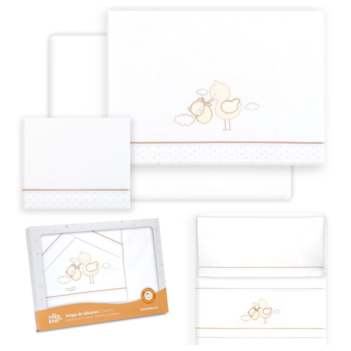 Triptico Minicuna Cigueña Oso Bco/Beig