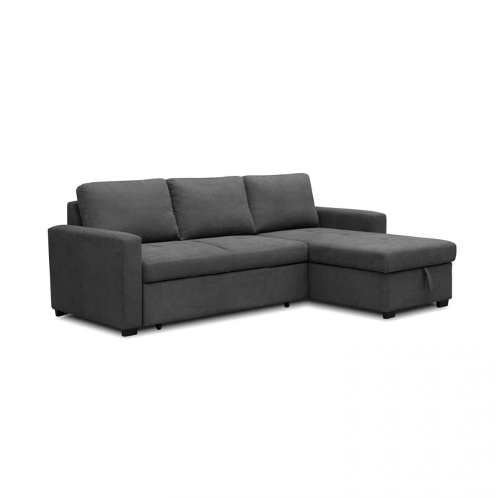 Sofá cama con chaiselongue reversible 4 plazas Saira Gris