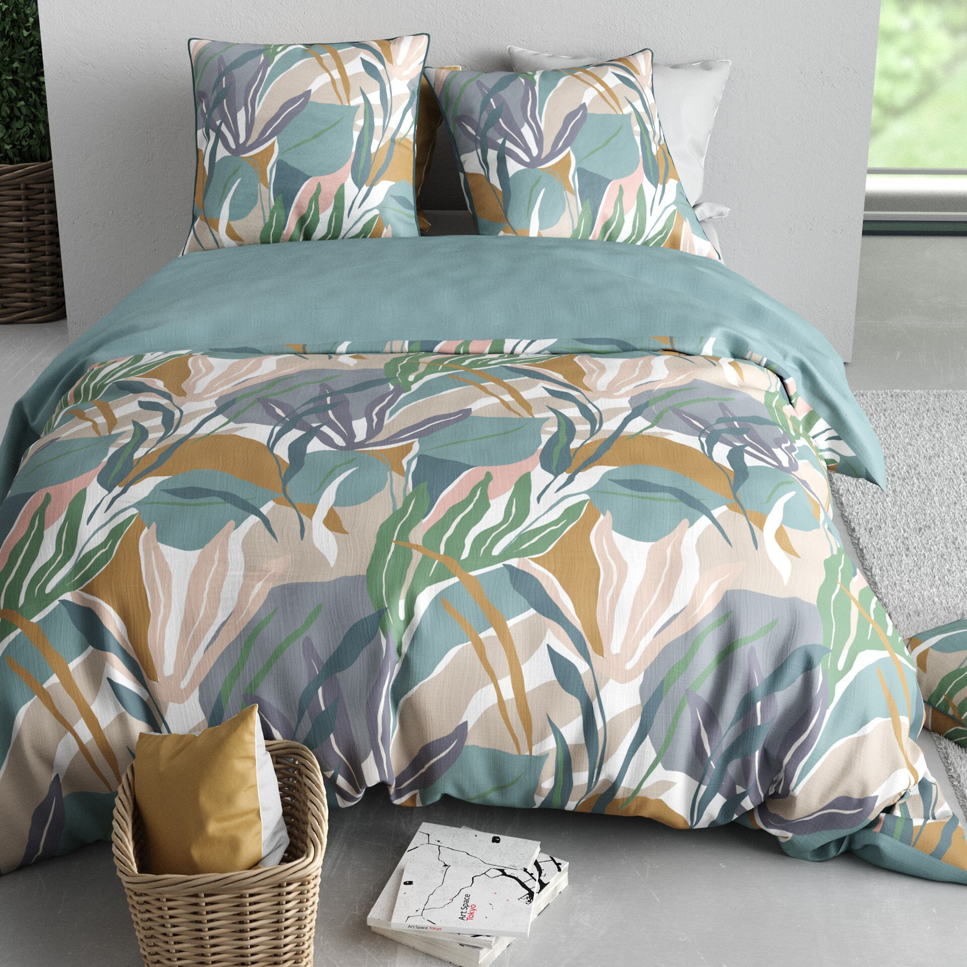 Parure Housse De Couette 3pcs 100% Coton 57 Fils PALMA