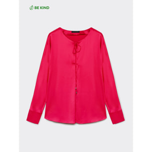 Elena Mirò - Blusa in raso di viscosa LENZING™ ECOVERO™ - Fucsia