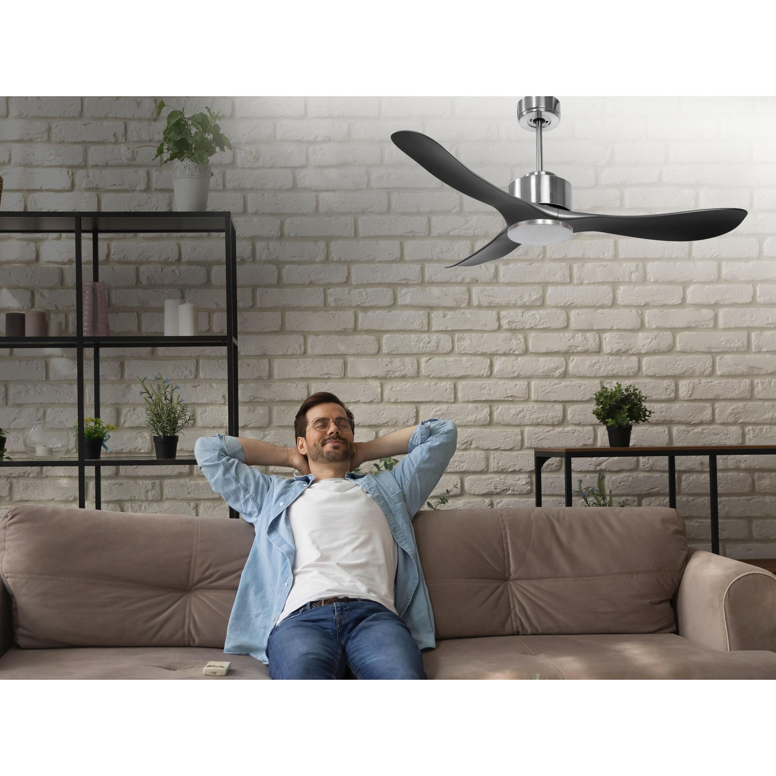 Ventilateur de plafond ø132 cm avec Wifi Réversible Hypersilence 40   W argent