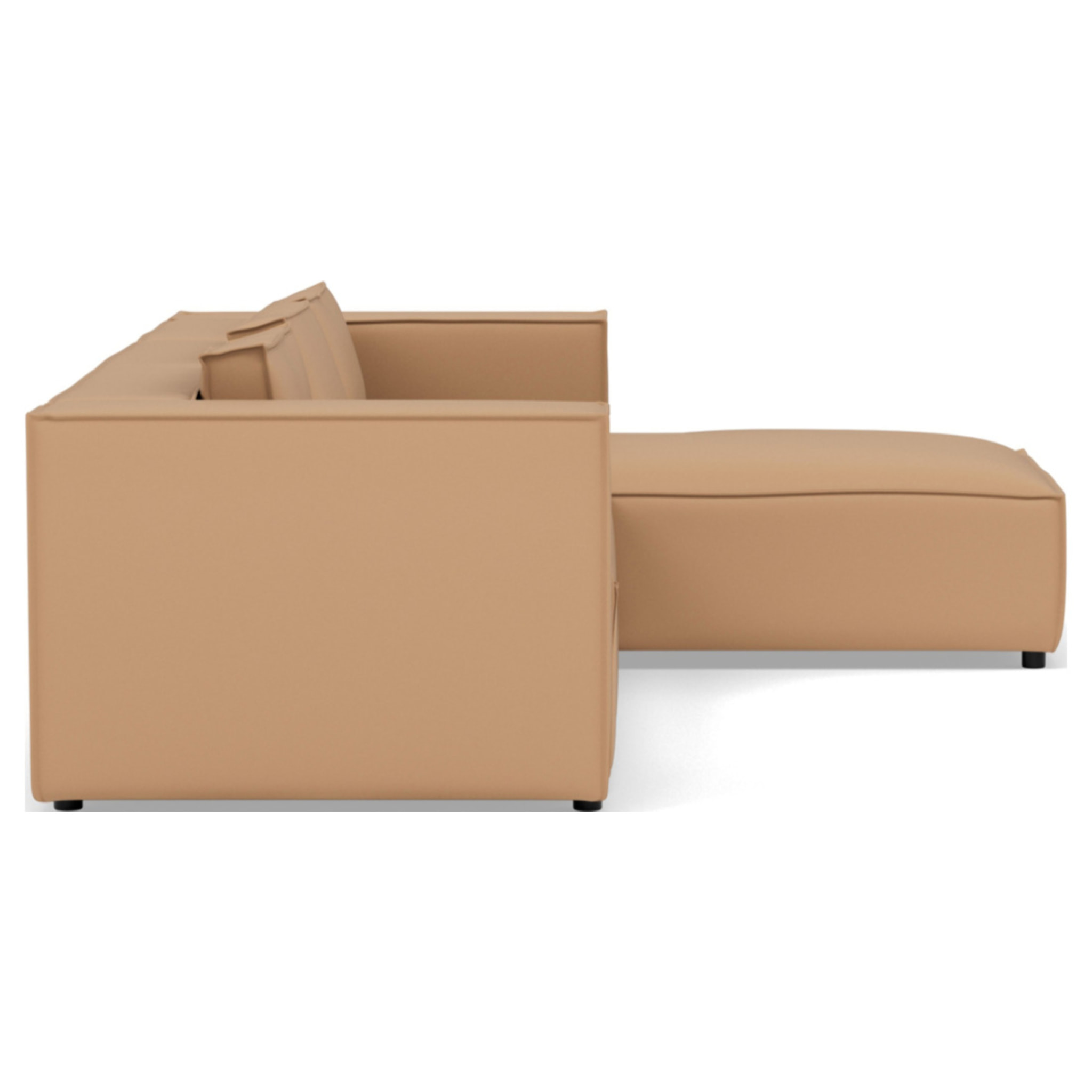 Stella - canapé d'angle droit 4 places en simili - Taupe
