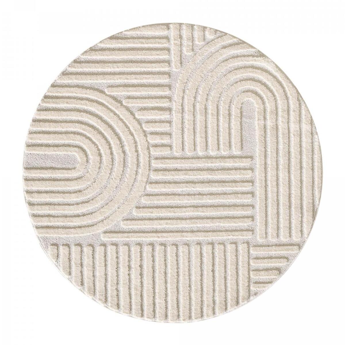 Tapis salon au motif géométrique en relief, design épuré, MANON