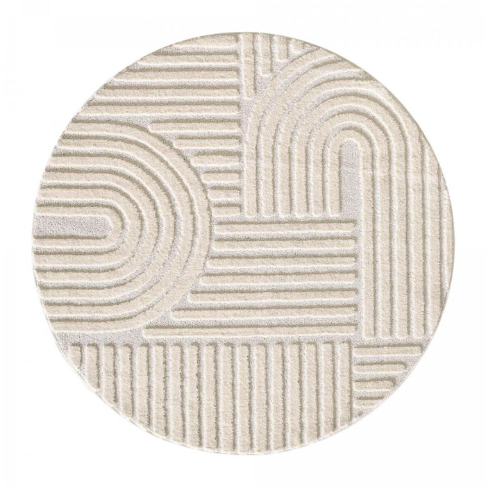 Tapis salon au motif géométrique en relief, design épuré, MANON