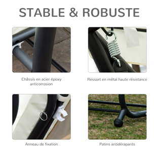 Balancelle de jardin 3 places convertible gris crème