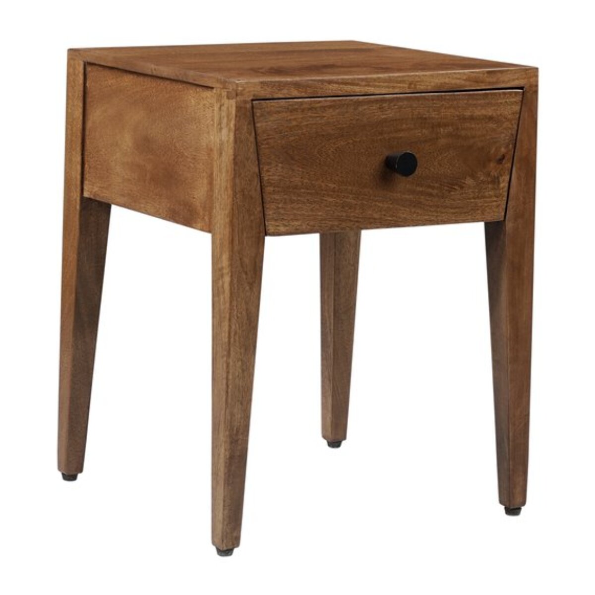 Table de chevet Boma -bois massif de mangue-couleur noyer 35 x 45 x 35 cm