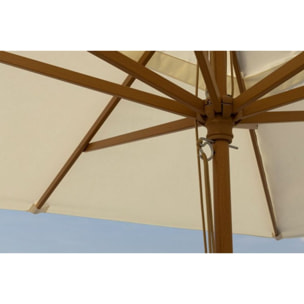 Ombrellone da giardino ECLIPSE in alluminio effetto legno, telo beige 3x4