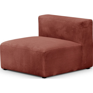 Canapé d'angle à droite modulable 4 places en velours côtelé + pouf - MODULO