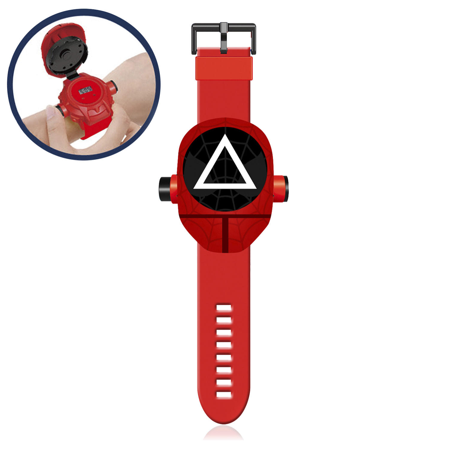 Reloj con luz Squid Triángulo. Linterna led lateral.