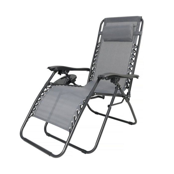 Lot de 2 Fauteuils de jardin inclinable zéro gravité "Sintra" - Noir