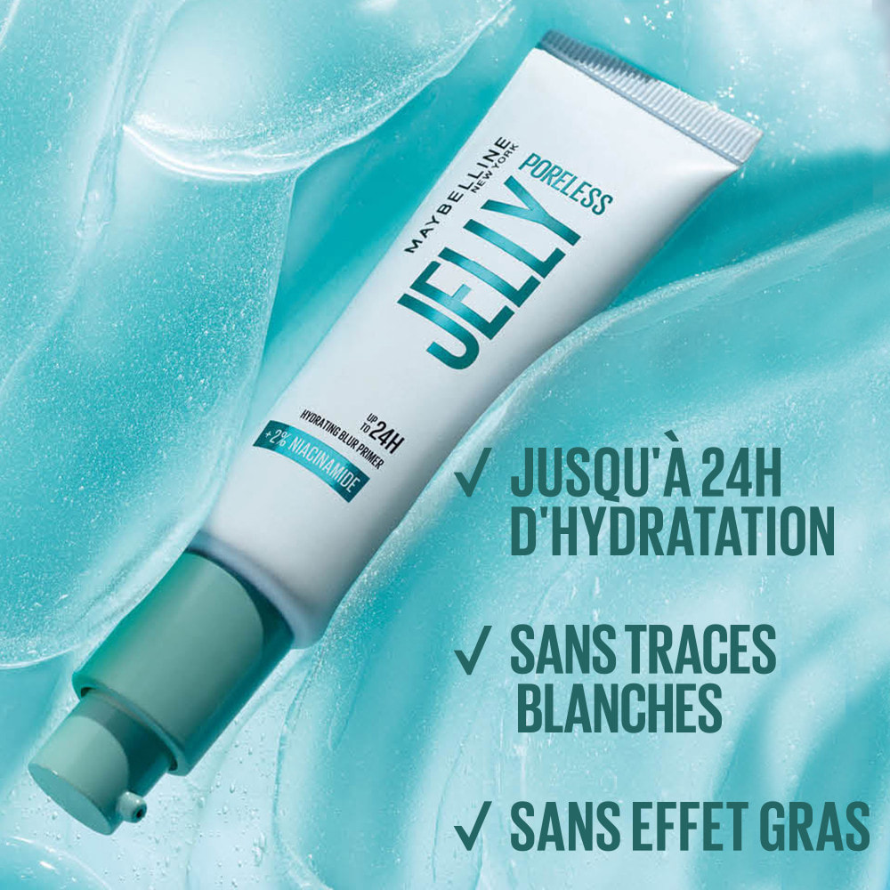 Maybelline New York Poreless Jelly - Base floutante - Enrichie en niacinamide - 30 ml
