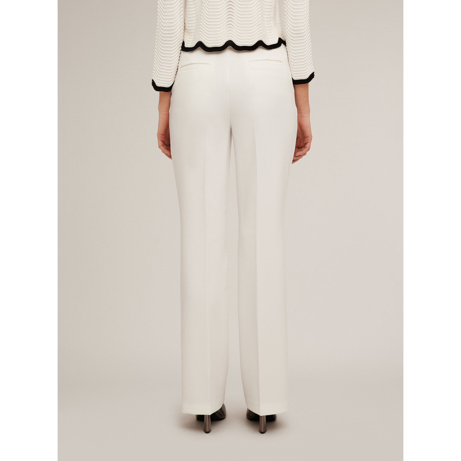 Motivi - Pantaloni palazzo con piega stirata - Bianco