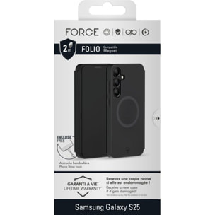 Coque étui FORCE CASE Samsung S25 Magnet Noir