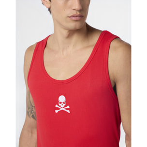 PHILIPP PLEIN Cotton Tank Top Skull & Bones