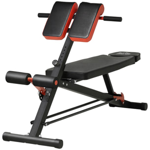 Banco de Pesas Multifuncional Banquillo de Gimnasio Completo Respaldo Inclinable en 3 Posiciones y Altura Ajustable Carga 300 kg 64x146x73,5-85 cm Negro