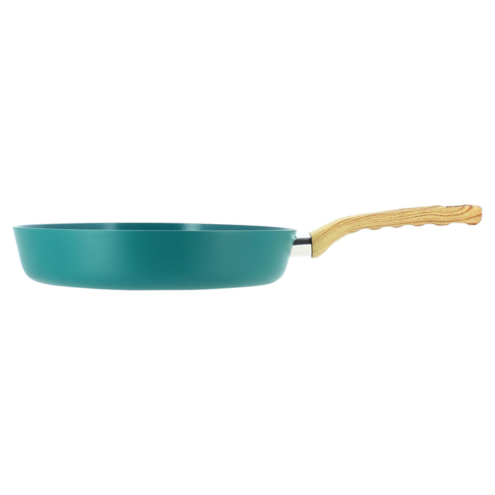 Poêle 28cm en aluminium recyclé bleu canard - tous feux COLORAMA