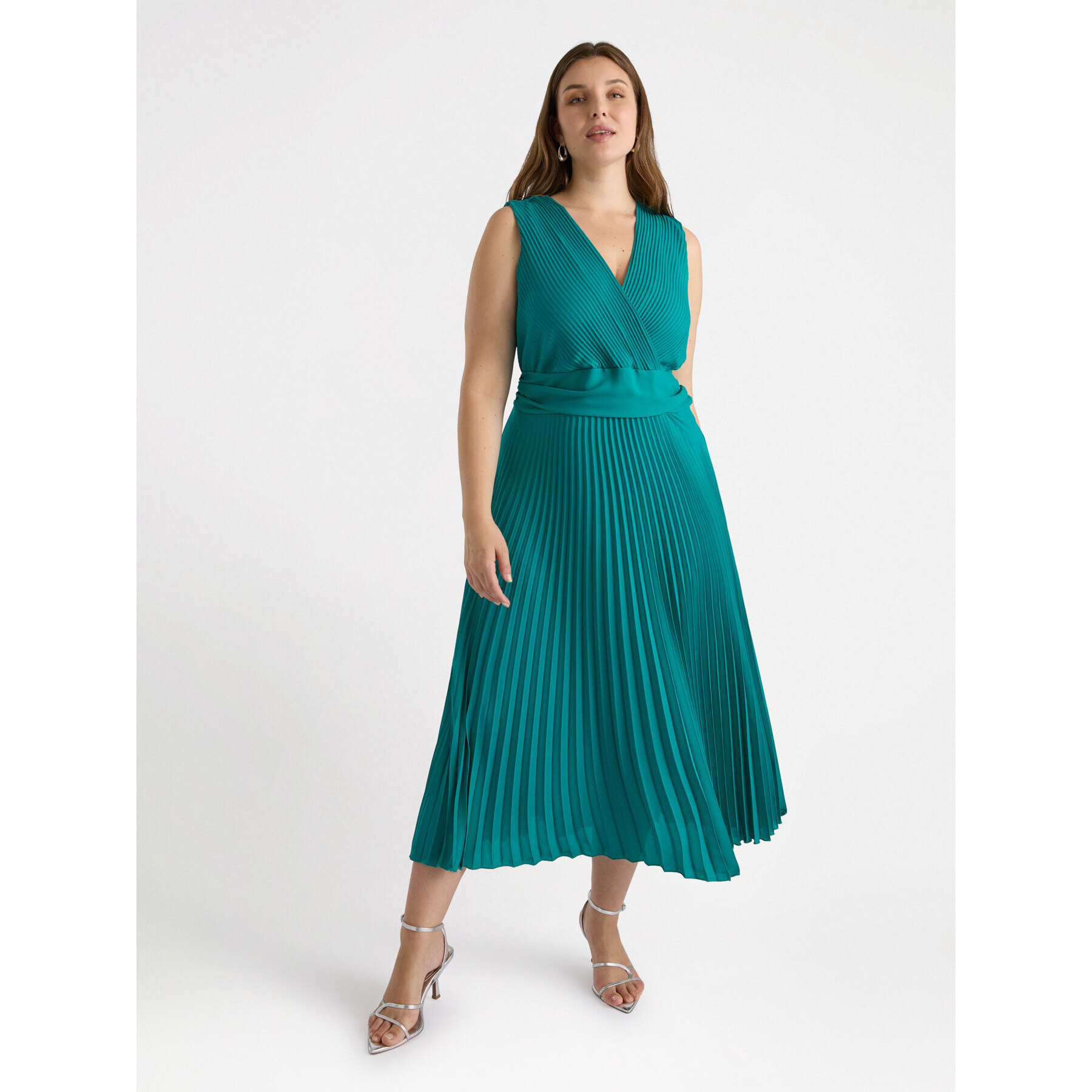 Fiorella Rubino - Vestito plissé con scollo a V - Verde