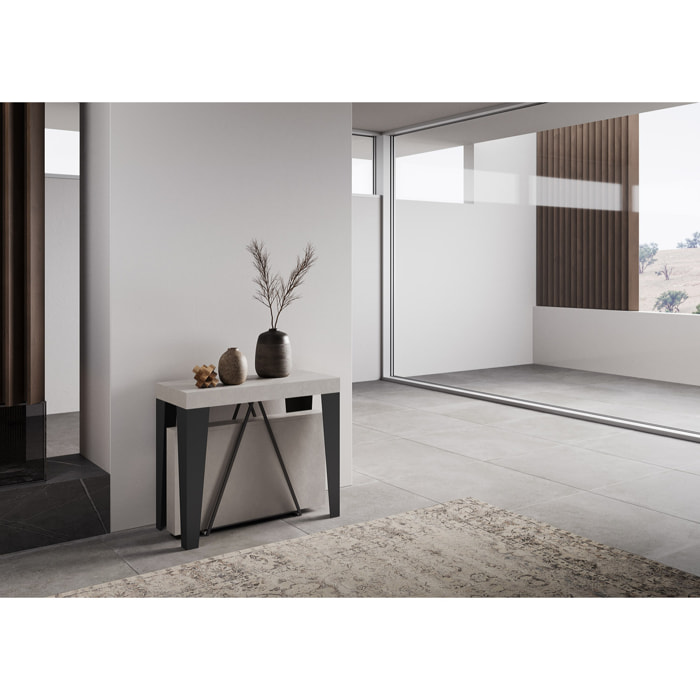 Consolle allungabile 90x40/300 cm Algo cashmere telaio antracite