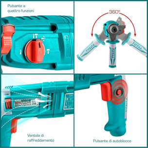 Martello Rotativo SDS Plus 800W 2,5J con mandrino di ricambio