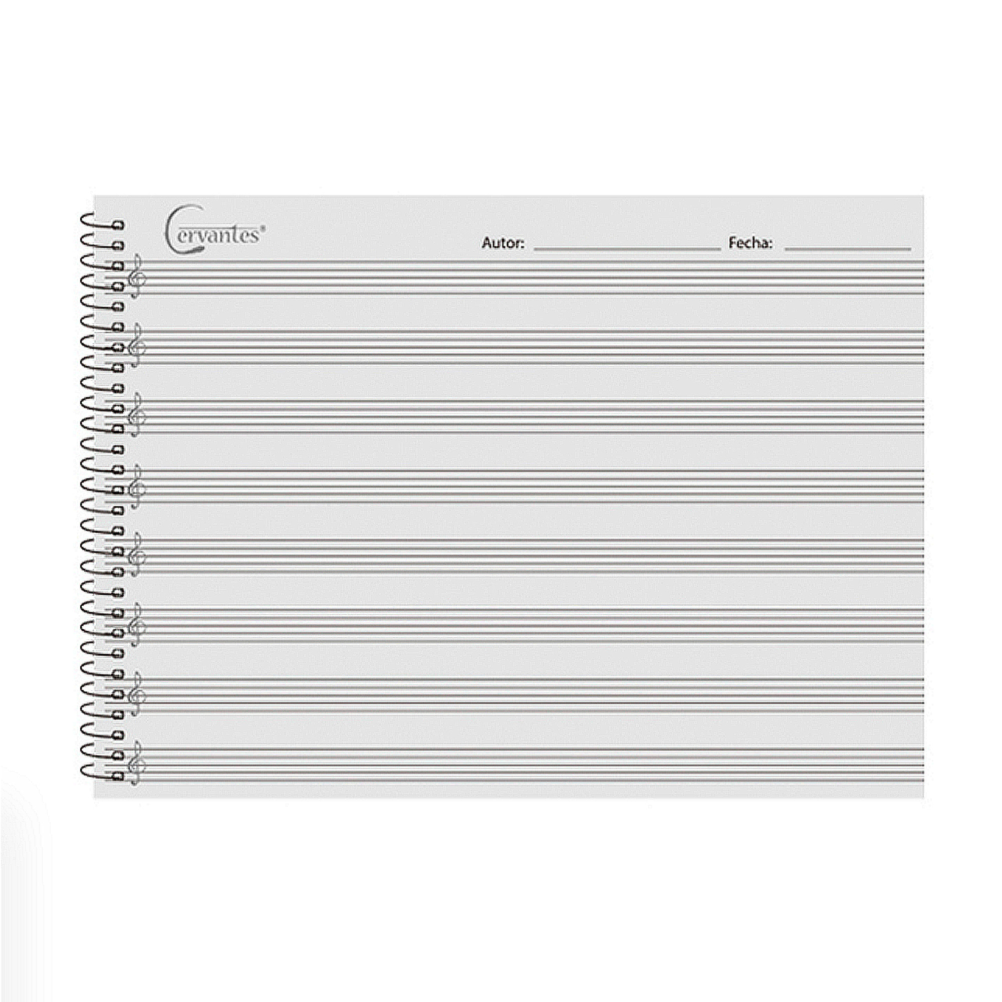 PACK 12 UNIDADES CUADERNO DE MÚSICA 4 PENTAGRAMAS A5 CERVANTES
