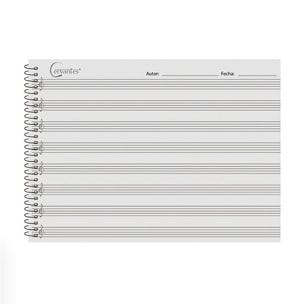 PACK 12 UNIDADES CUADERNO DE MÚSICA 4 PENTAGRAMAS A5 CERVANTES