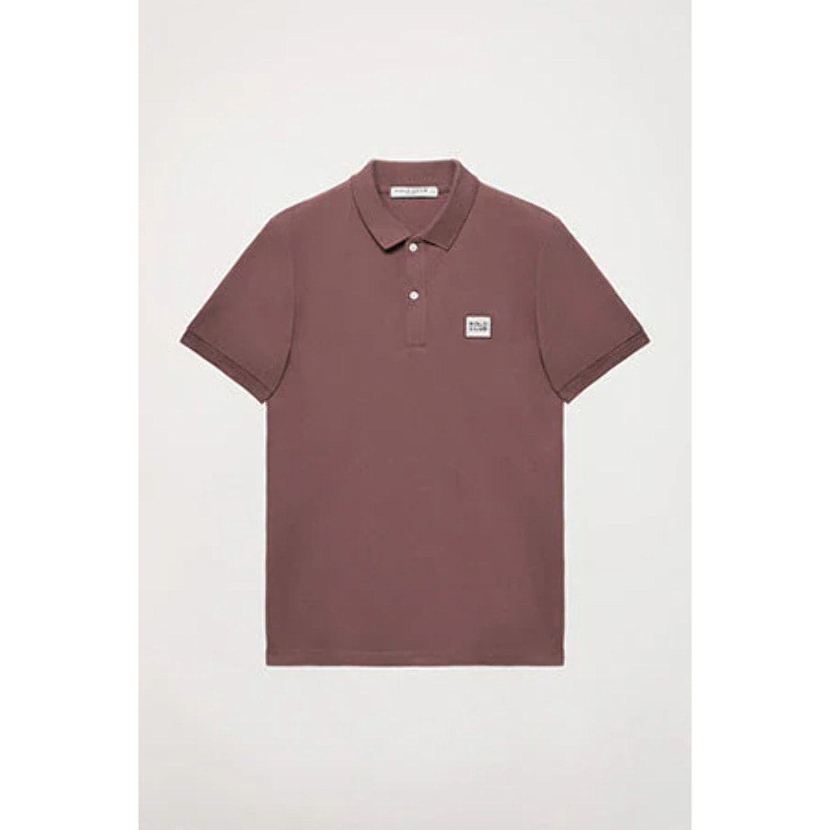 Polo orgánico de manga corta malva Neutrals con logo